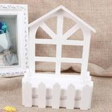 Maxbell Wooden Picket Fence Artificial Flower Pot Fence for Garden Farmhouse Wedding Tip Head