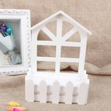 Maxbell Wooden Picket Fence Artificial Flower Pot Fence for Garden Farmhouse Wedding Tip Head