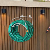 Maxbell Garden Hose Holder Wall Mount Hanger Water Hose Stand for Home Patio Outside Silver