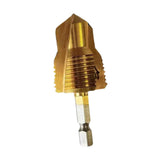 Maxbell Water Pipe Repair Reamer Drill Quick Change Accessory Replace Expansion Tool 6 Points 25 Tubes Gold