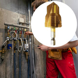 Maxbell Water Pipe Repair Reamer Drill Quick Change Accessory Replace Expansion Tool 6 Points 25 Tubes Gold