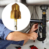 Maxbell Water Pipe Repair Reamer Drill Quick Change Accessory Replace Expansion Tool 6 Points 25 Tubes Gold