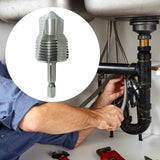 Maxbell Water Pipe Repair Reamer Drill Quick Change Accessory Replace Expansion Tool 6 Points 25 Tubes Silvery