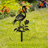 Maxbell Silhouette Yard Gift Landscape Animal Black Flamingo Decorative Garden Stake Left
