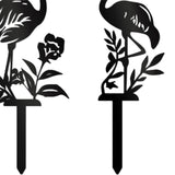 Maxbell Silhouette Yard Gift Landscape Animal Black Flamingo Decorative Garden Stake Left Middle Right
