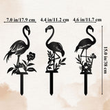 Maxbell Silhouette Yard Gift Landscape Animal Black Flamingo Decorative Garden Stake Left Middle Right