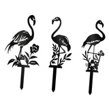 Maxbell Silhouette Yard Gift Landscape Animal Black Flamingo Decorative Garden Stake Left Middle Right