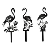 Maxbell Silhouette Yard Gift Landscape Animal Black Flamingo Decorative Garden Stake Left Middle Right