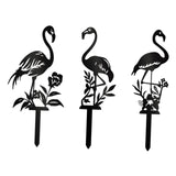 Maxbell Silhouette Yard Gift Landscape Animal Black Flamingo Decorative Garden Stake Left Middle Right