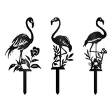 Maxbell Silhouette Yard Gift Landscape Animal Black Flamingo Decorative Garden Stake Left Middle Right