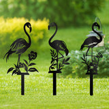 Maxbell Silhouette Yard Gift Landscape Animal Black Flamingo Decorative Garden Stake Left Middle Right