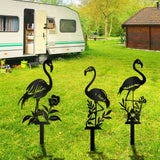 Maxbell Silhouette Yard Gift Landscape Animal Black Flamingo Decorative Garden Stake Left Middle Right