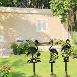 Maxbell Silhouette Yard Gift Landscape Animal Black Flamingo Decorative Garden Stake Left Middle Right