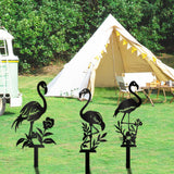 Maxbell Silhouette Yard Gift Landscape Animal Black Flamingo Decorative Garden Stake Left Middle Right