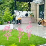 Maxbell Flamingo Pink Decor Garden Stake Outdoor Animal Decor Spring Silhouette Yard Left
