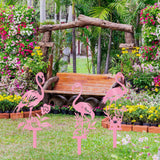 Maxbell Flamingo Pink Decor Garden Stake Outdoor Animal Decor Spring Silhouette Yard Left