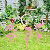 Maxbell Flamingo Pink Decor Garden Stake Outdoor Animal Decor Spring Silhouette Yard Middle