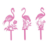 Maxbell Flamingo Pink Decor Garden Stake Outdoor Animal Decor Spring Silhouette Yard Left Middle Right