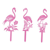Maxbell Flamingo Pink Decor Garden Stake Outdoor Animal Decor Spring Silhouette Yard Left Middle Right