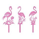 Maxbell Flamingo Pink Decor Garden Stake Outdoor Animal Decor Spring Silhouette Yard Left Middle Right