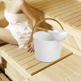 Maxbell Sauna Bucket with Ladle Aluminum Sauna Bucket and Bamboo Handle for Bathroom