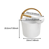 Maxbell Sauna Bucket with Ladle Aluminum Sauna Bucket and Bamboo Handle for Bathroom