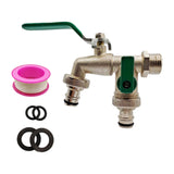 Maxbell Garden Hose Splitter 2 Way with Double Outlet Brass Hose Connector Water Tap