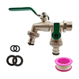 Maxbell Garden Hose Splitter 2 Way with Double Outlet Brass Hose Connector Water Tap