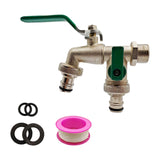 Maxbell Garden Hose Splitter 2 Way with Double Outlet Brass Hose Connector Water Tap