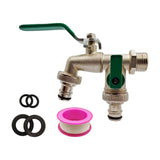 Maxbell Garden Hose Splitter 2 Way with Double Outlet Brass Hose Connector Water Tap