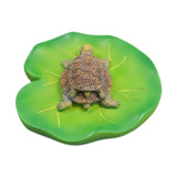 Maxbell Turtles Perched on Lotus Leaf Sculpture Simulated 10x3.5cm for Swimming Pool