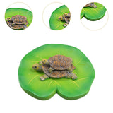 Maxbell Turtles Perched on Lotus Leaf Sculpture Simulated 10x3.5cm for Swimming Pool