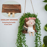 Maxbell Swing Rope Planter Bonsai Pot Lightweight Resin Planter Pot for Garden Patio