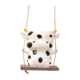 Maxbell Cow Figurine Hanging Planter Pot Versatile Lovely for Courtyards Decor Resin