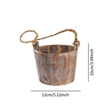 Maxbell Wooden Flower Pot Compact Hanging Basket for Herbs Veggies Artificial Plants