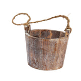 Maxbell Wooden Flower Pot Compact Hanging Basket for Herbs Veggies Artificial Plants