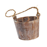 Maxbell Wooden Flower Pot Compact Hanging Basket for Herbs Veggies Artificial Plants