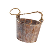Maxbell Wooden Flower Pot Compact Hanging Basket for Herbs Veggies Artificial Plants