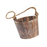 Maxbell Wooden Flower Pot Compact Hanging Basket for Herbs Veggies Artificial Plants