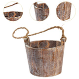 Maxbell Wooden Flower Pot Compact Hanging Basket for Herbs Veggies Artificial Plants