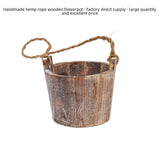 Maxbell Wooden Flower Pot Compact Hanging Basket for Herbs Veggies Artificial Plants