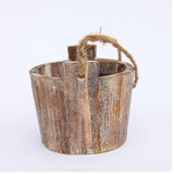 Maxbell Wooden Flower Pot Compact Hanging Basket for Herbs Veggies Artificial Plants