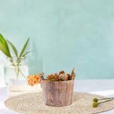 Maxbell Wooden Flower Pot Compact Hanging Basket for Herbs Veggies Artificial Plants