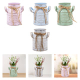 Maxbell Farmhouse Flower Planter Sturdy Bucket Container for Patios Balconies Party Pink