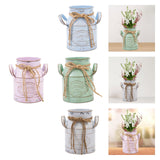 Maxbell Farmhouse Flower Planter Sturdy Bucket Container for Patios Balconies Party Pink