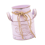 Maxbell Farmhouse Flower Planter Sturdy Bucket Container for Patios Balconies Party Pink