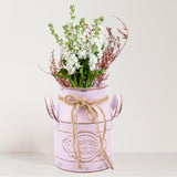 Maxbell Farmhouse Flower Planter Sturdy Bucket Container for Patios Balconies Party Pink