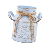 Maxbell Farmhouse Flower Planter Sturdy Bucket Container for Patios Balconies Party Blue