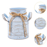 Maxbell Farmhouse Flower Planter Sturdy Bucket Container for Patios Balconies Party Blue