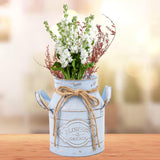 Maxbell Farmhouse Flower Planter Sturdy Bucket Container for Patios Balconies Party Blue